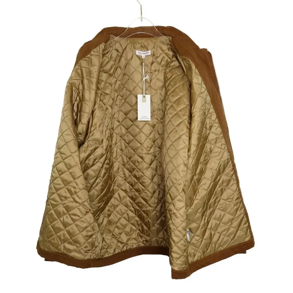 Good American Chore Dropped Shoulder Utility Jacket in Camel Brown Size 1X NWT - Picture 5 of 9